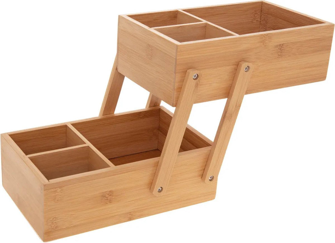 5Five make-up organizer van bamboe hout – 2 lagen, 25 x 16 cm – foto 2