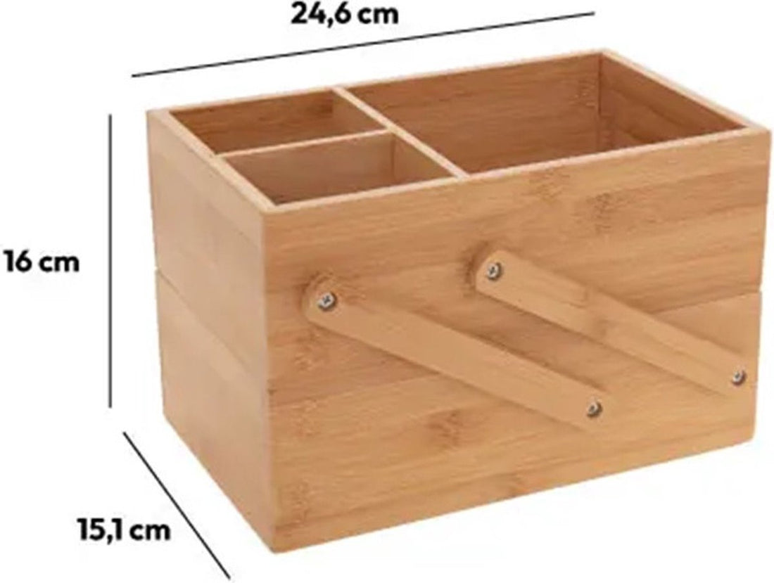 5Five make-up organizer van bamboe hout – 2 lagen, 25 x 16 cm – foto 3