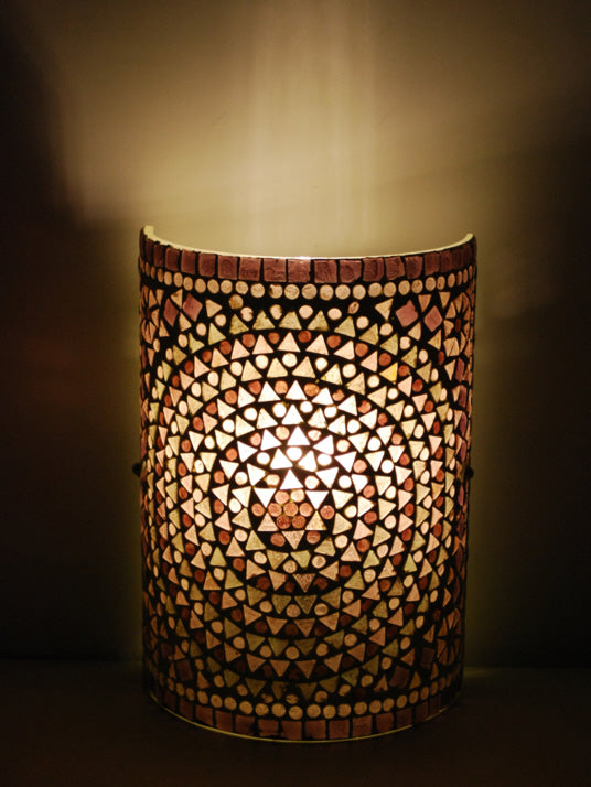 Oriental mosaic wall lamp - cylinder purple