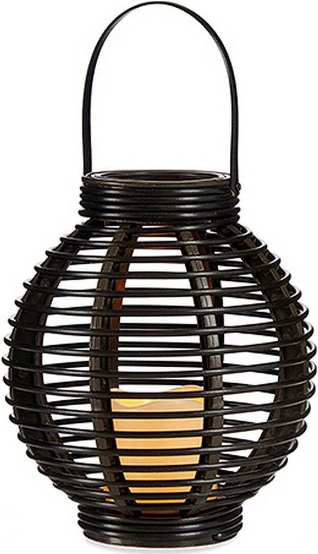 Lykta lantaarn met LED-kaars – donkerbruin, op batterijen, 21 x 25 x 21 cm