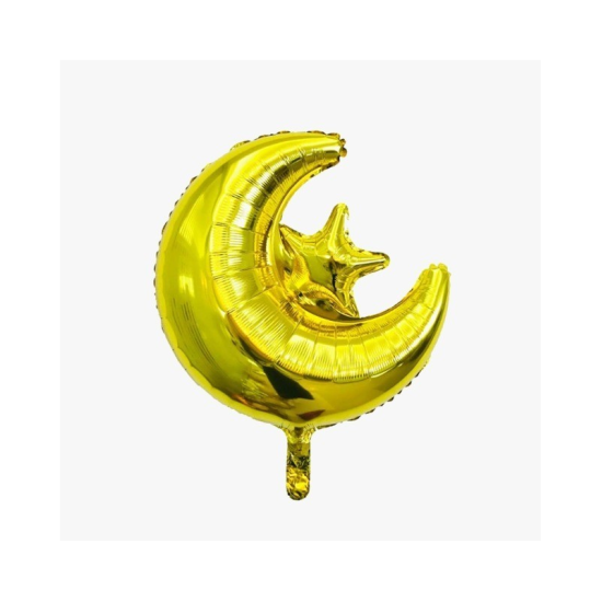 Ballon lune-étoile or/argent