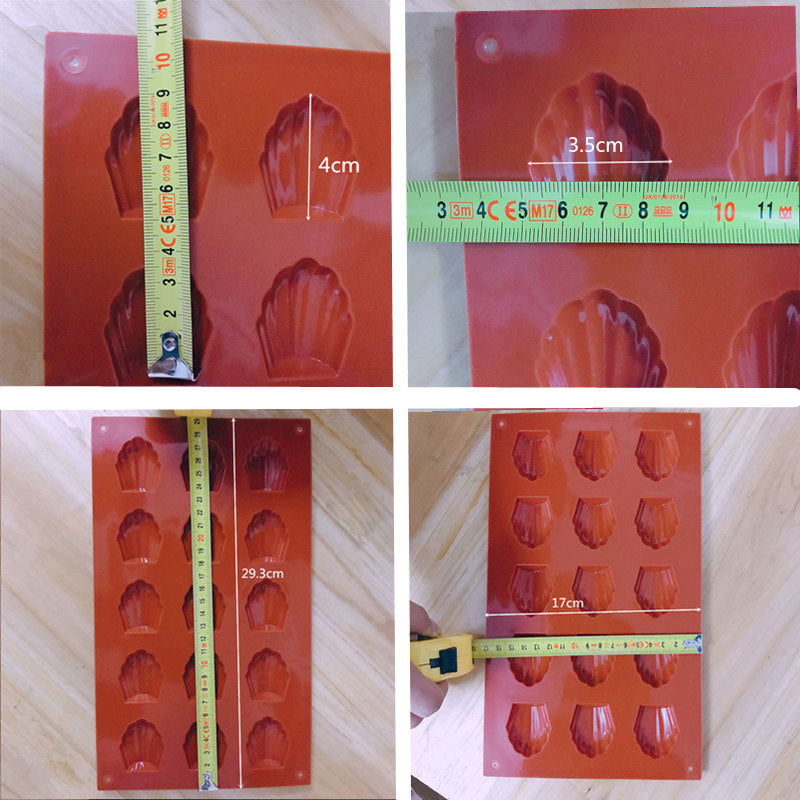 Silikon-Madeleine-Backform für 15 Mulden