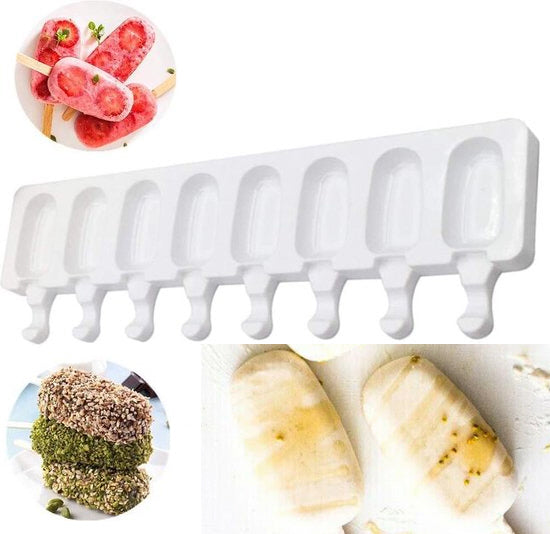 Moule à glace Magnum en silicone à 8 cavités + 20 bâtonnets