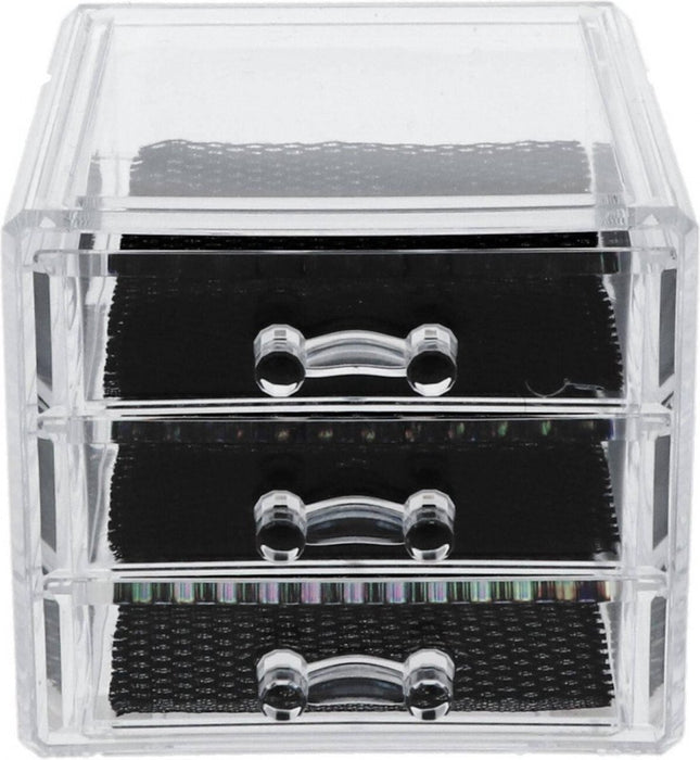5Five sieradenkastje en make-up organizer met 3 lades – transparant – foto 2