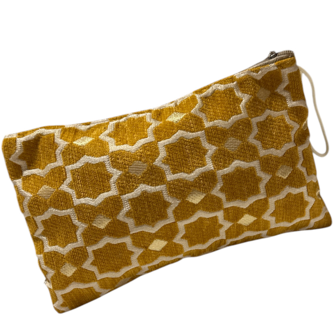 Handgemaakte Marokkaanse make-uptas Plum Geometric – etui met zellig-motief – foto 4