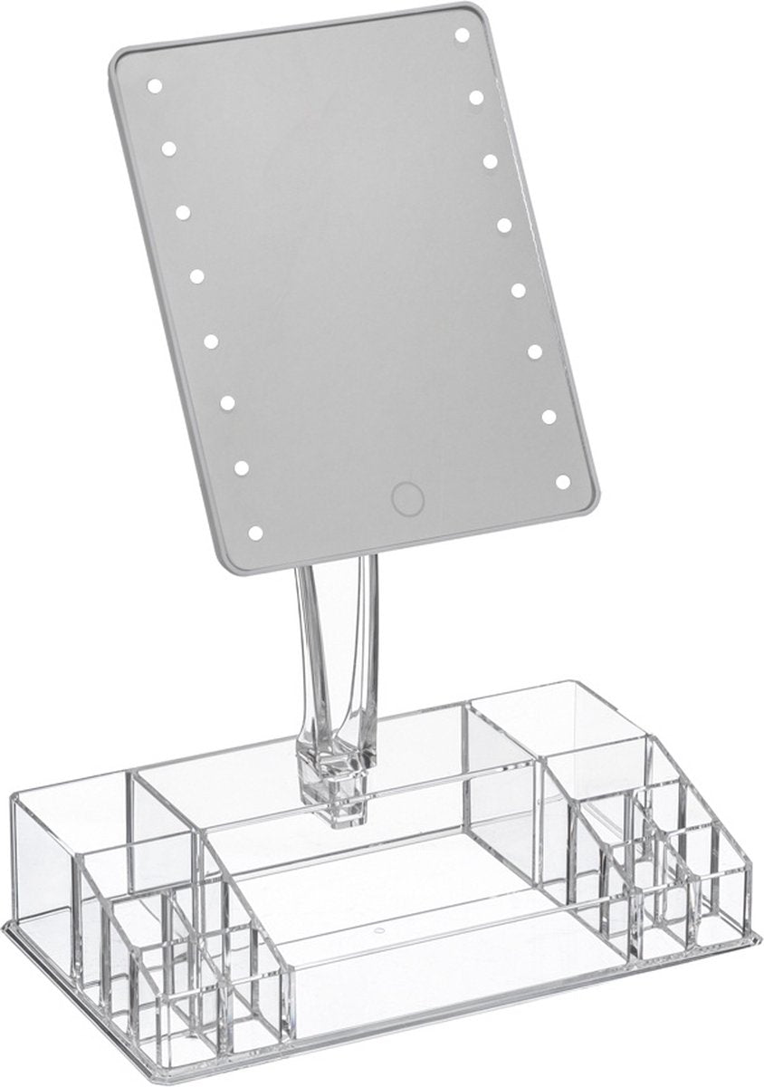 Make-up spiegel met licht en organizer van 5Five – 16 leds, 13 vakjes – foto 2