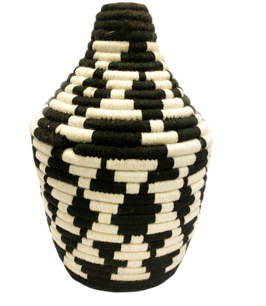 Moroccan basket white black