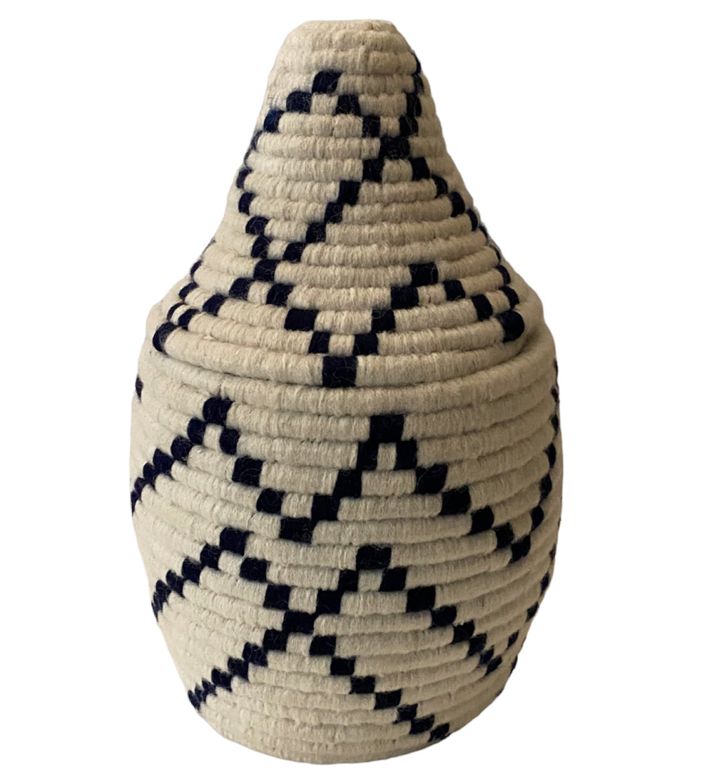 White Moroccan basket