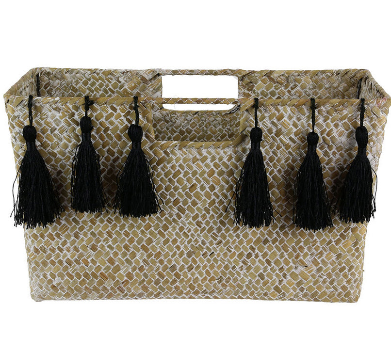 Korb Naturfarben Quasten