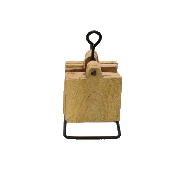Onderzetters met metalen standaard Mango hout