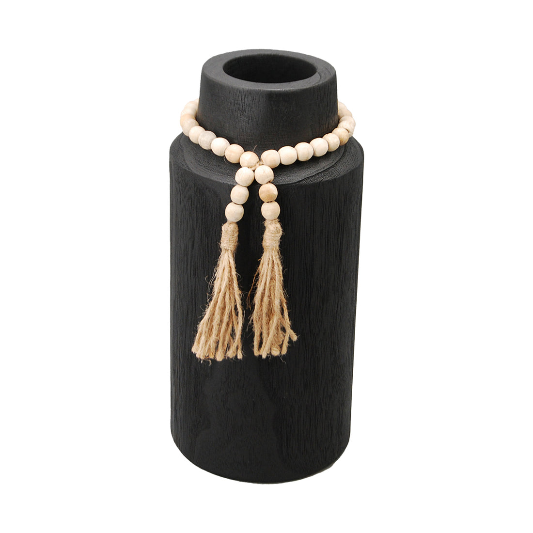 Mango wood vase black vase