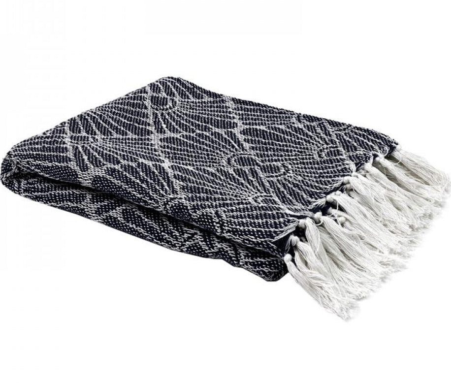 Geometrisches Plaid Marineblau