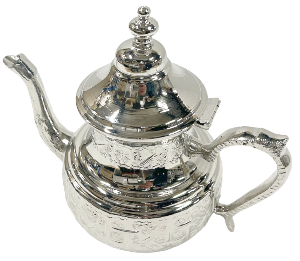 Traditionelle marokkanische Teekanne Silber – Berrad – Handgefertigt in Fès – 1 Liter