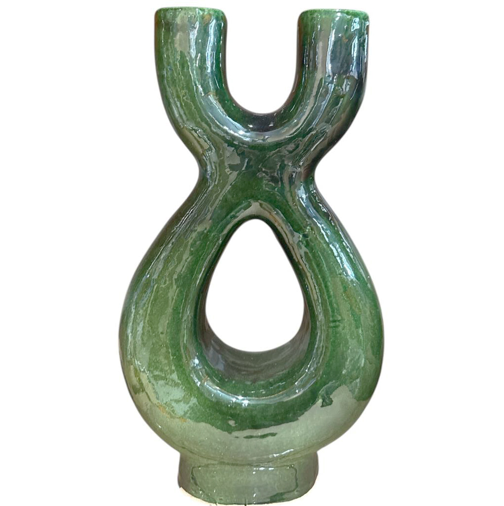 Keramik Skulpturvase Doppelt – 36 cm – Modernes Design in verschiedenen Farben