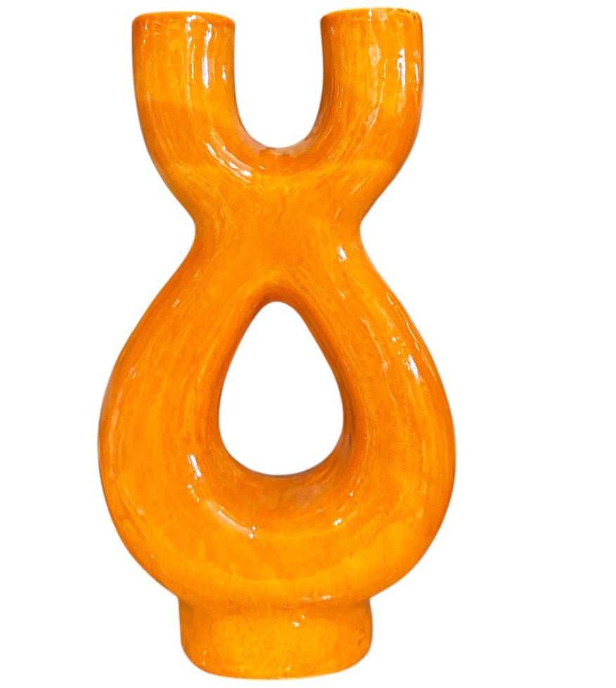 Keramik Skulpturvase Doppelt – 36 cm – Modernes Design in verschiedenen Farben