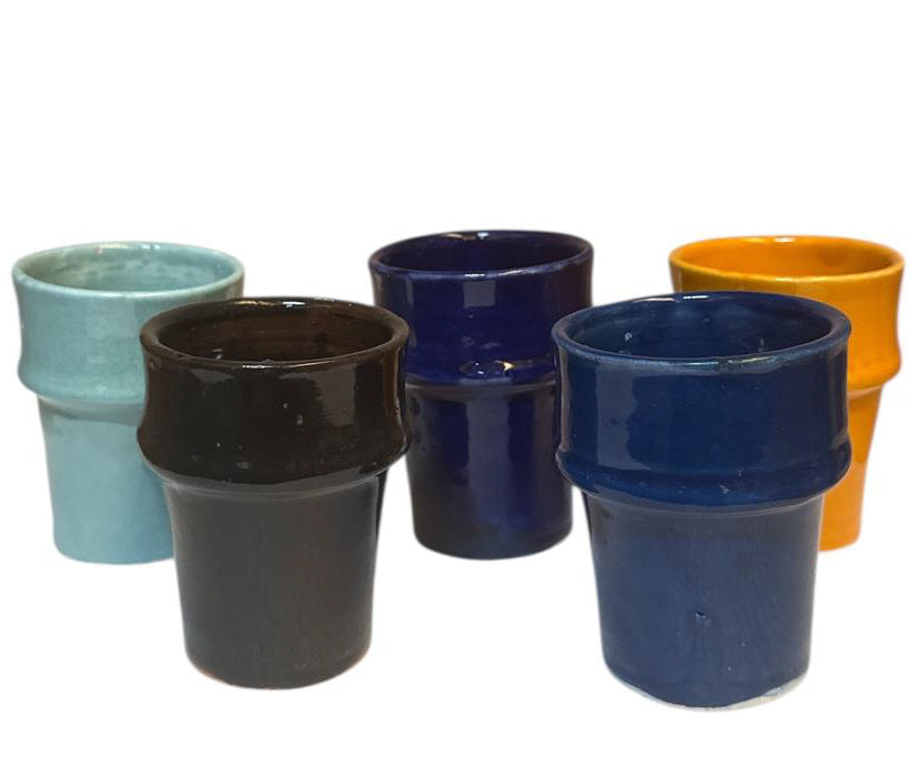 Marokkaanse beker van geglazuurd aardewerk – handgemaakt, Ø 7 x 9,5 cm – foto 8