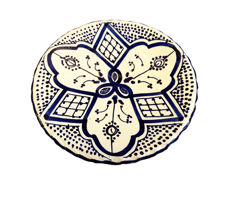 Assiette marocaine bleu et blanc Ø18