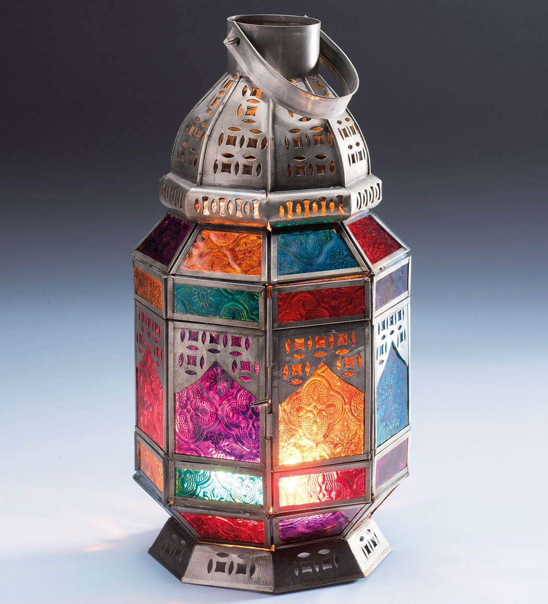 Grande lanterne marocaine multi-verres