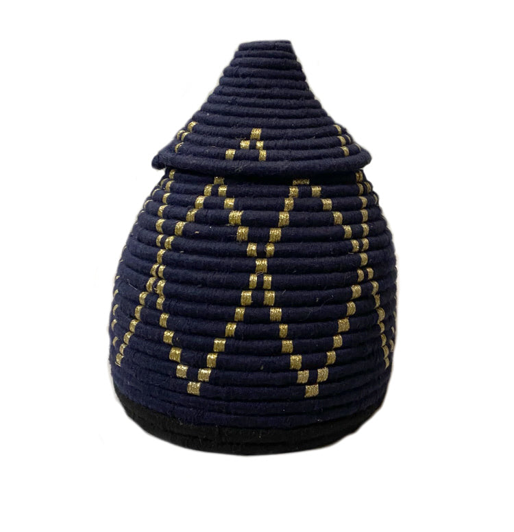 Moroccan basket dark blue
