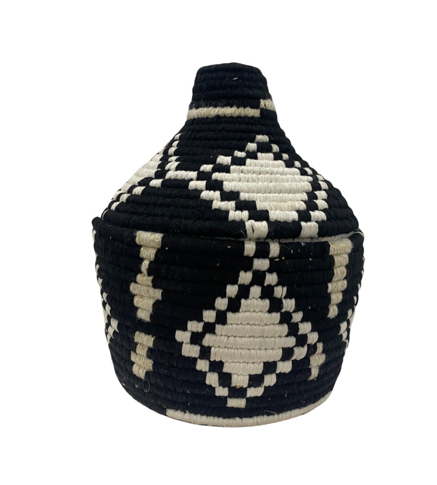 Moroccan black and white basket