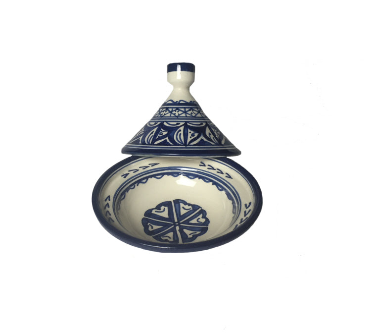 Marokkaanse mini tajine blauw – decoratief serveerschaaltje, Ø 12 cm – foto 3