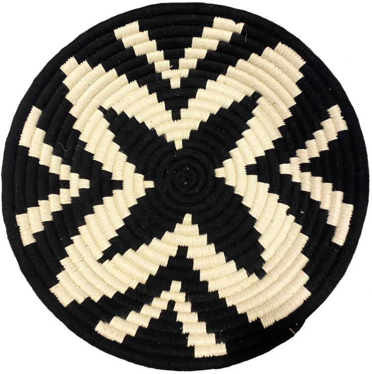 Marokkaanse platte berbermand – schaal of wanddecoratie van zeegras, Ø 35 cm