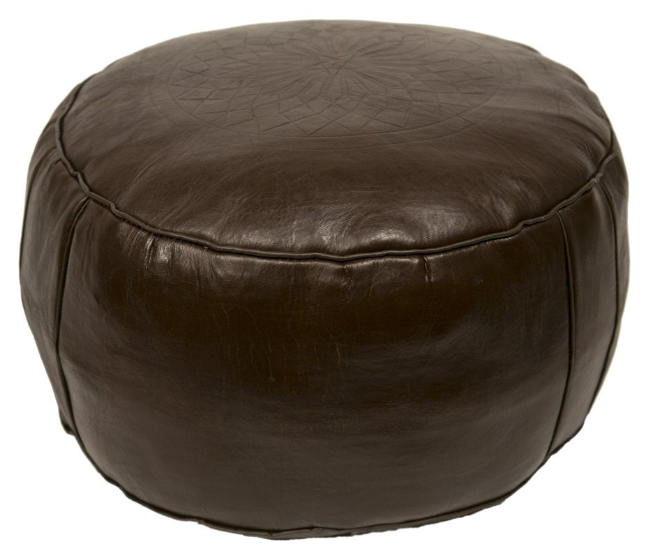 Pouf marocain marron foncé Ø 50 cm
