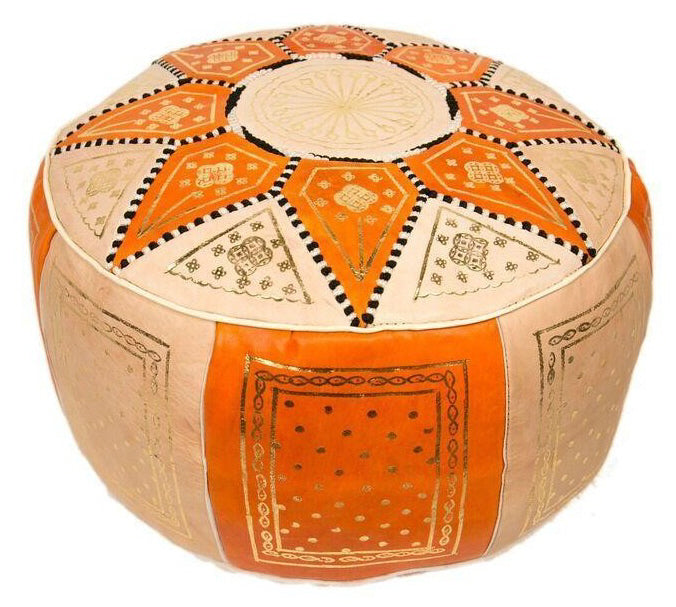 Moroccan Pouf Orange