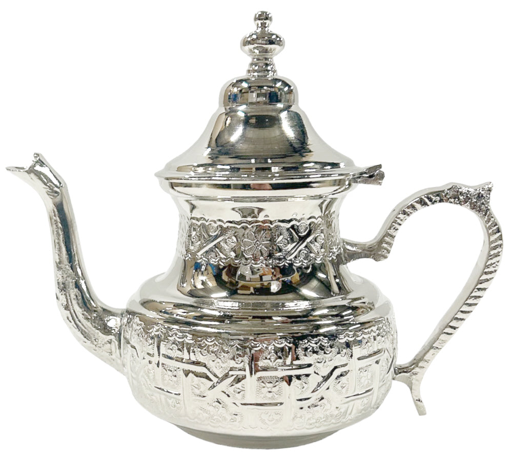 Traditionelle marokkanische Teekanne Silber – Berrad – Handgefertigt in Fès – 1 Liter