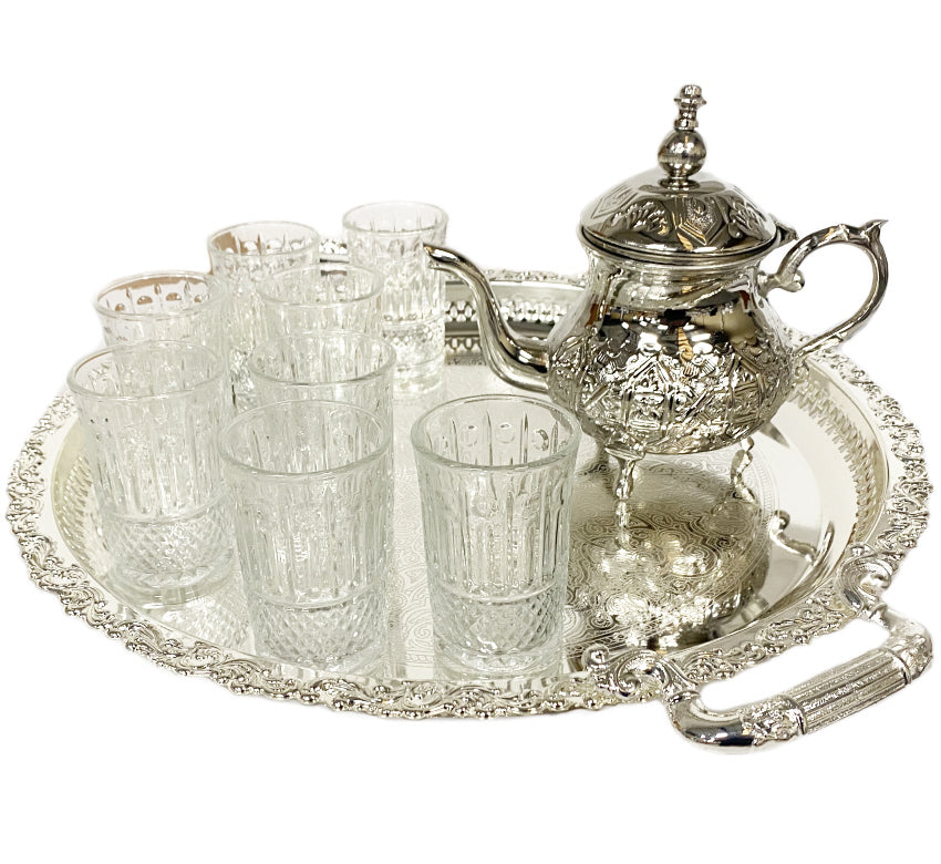 Marokkaanse Theeset met theepot en glazen