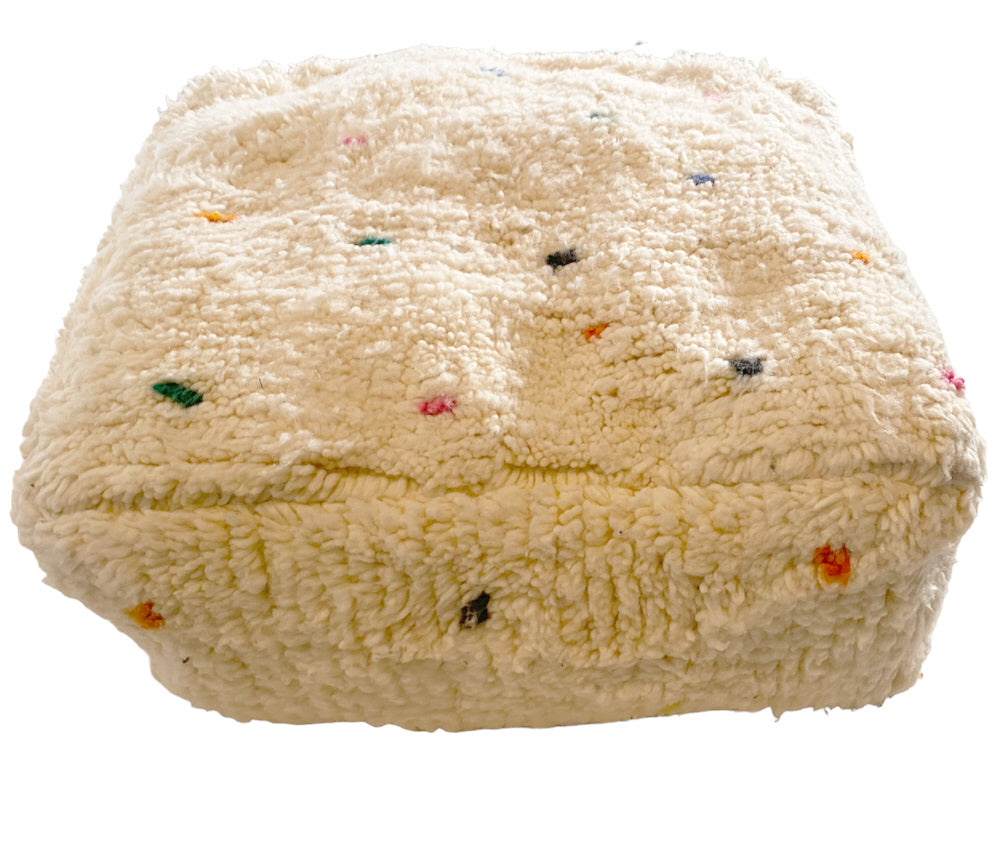 Marokkanischer handgemachter Berber-Pouf (Beni Ourain)