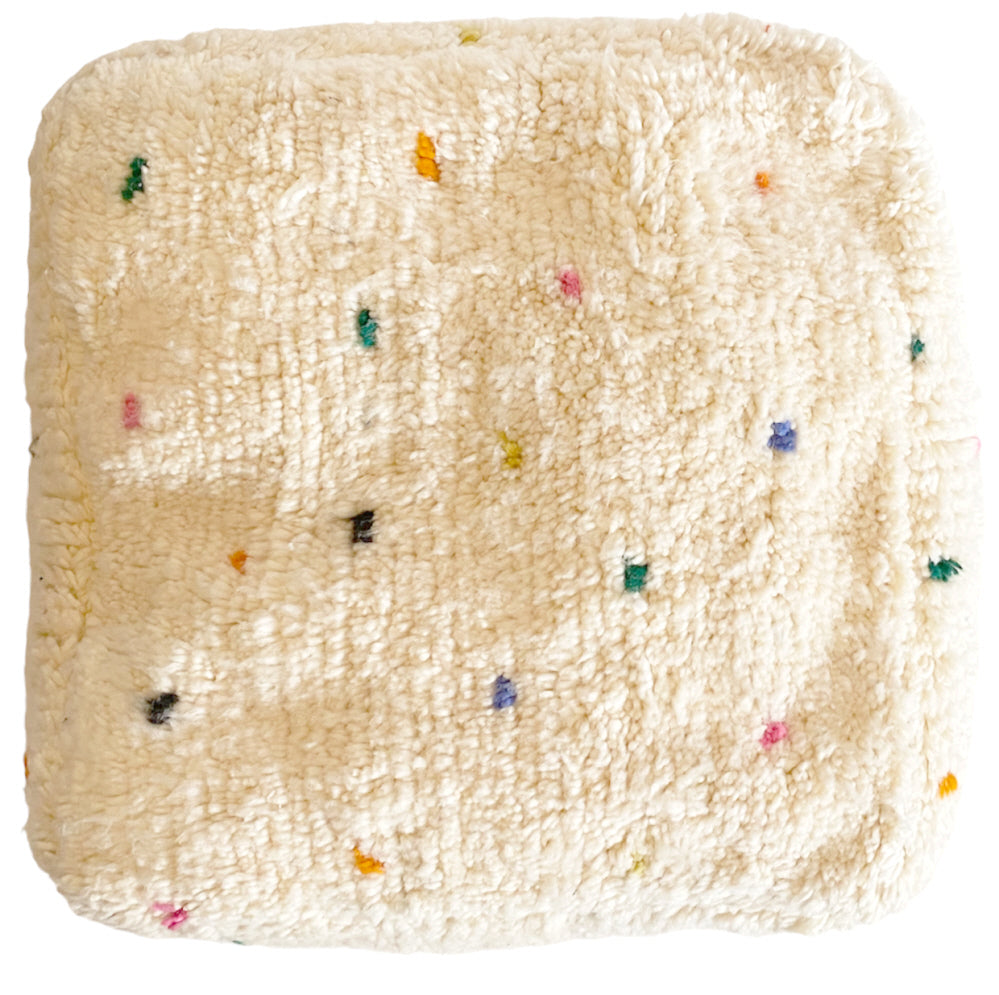 Marokkanischer handgemachter Berber-Pouf (Beni Ourain)