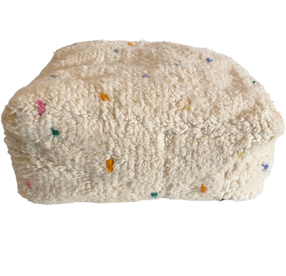 Marokkanischer handgemachter Berber-Pouf (Beni Ourain)