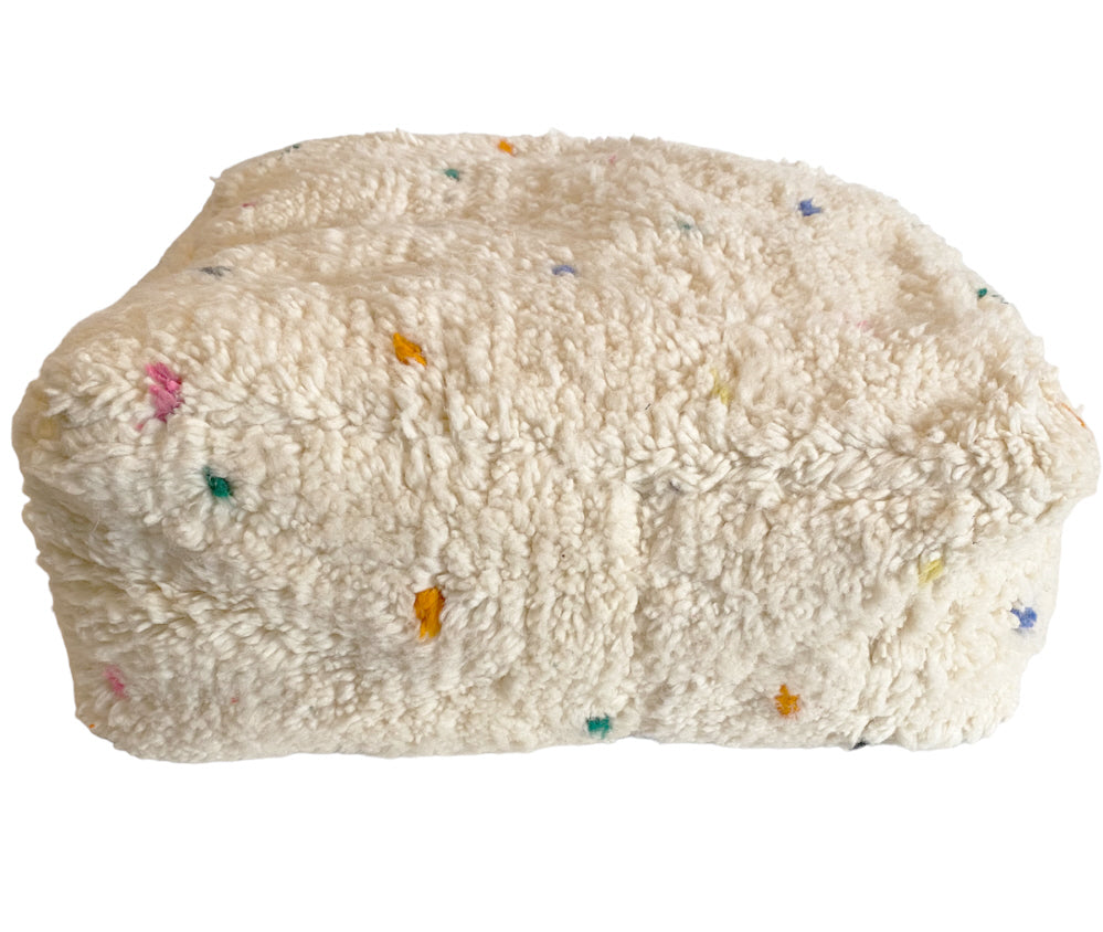 Marokkanischer handgemachter Berber-Pouf (Beni Ourain)