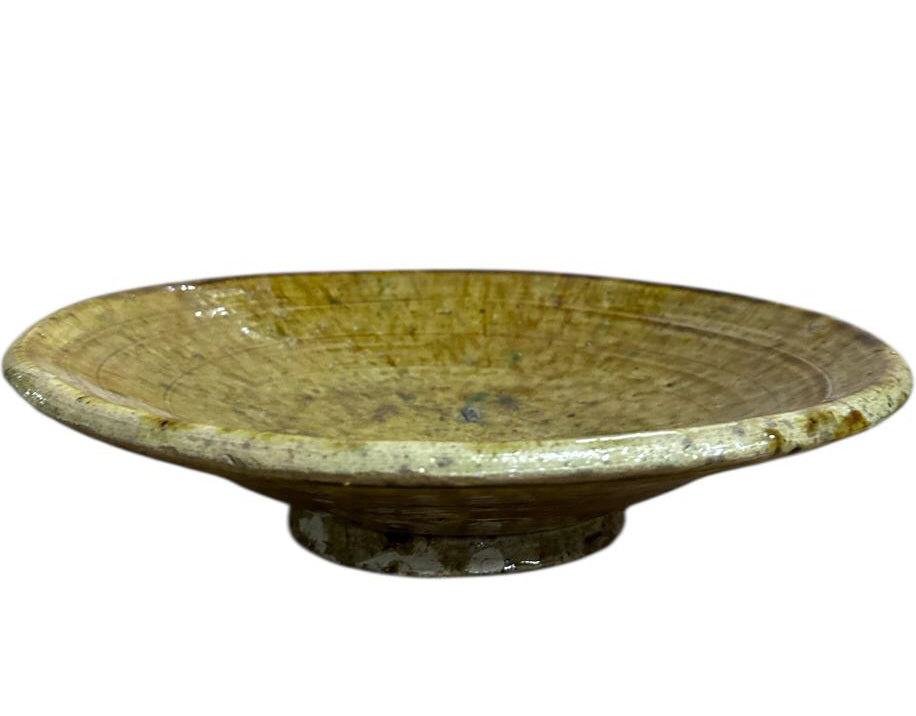 Senf- / Ockergelbe Tamegroute-Schale Flach / Teller – 23 cm