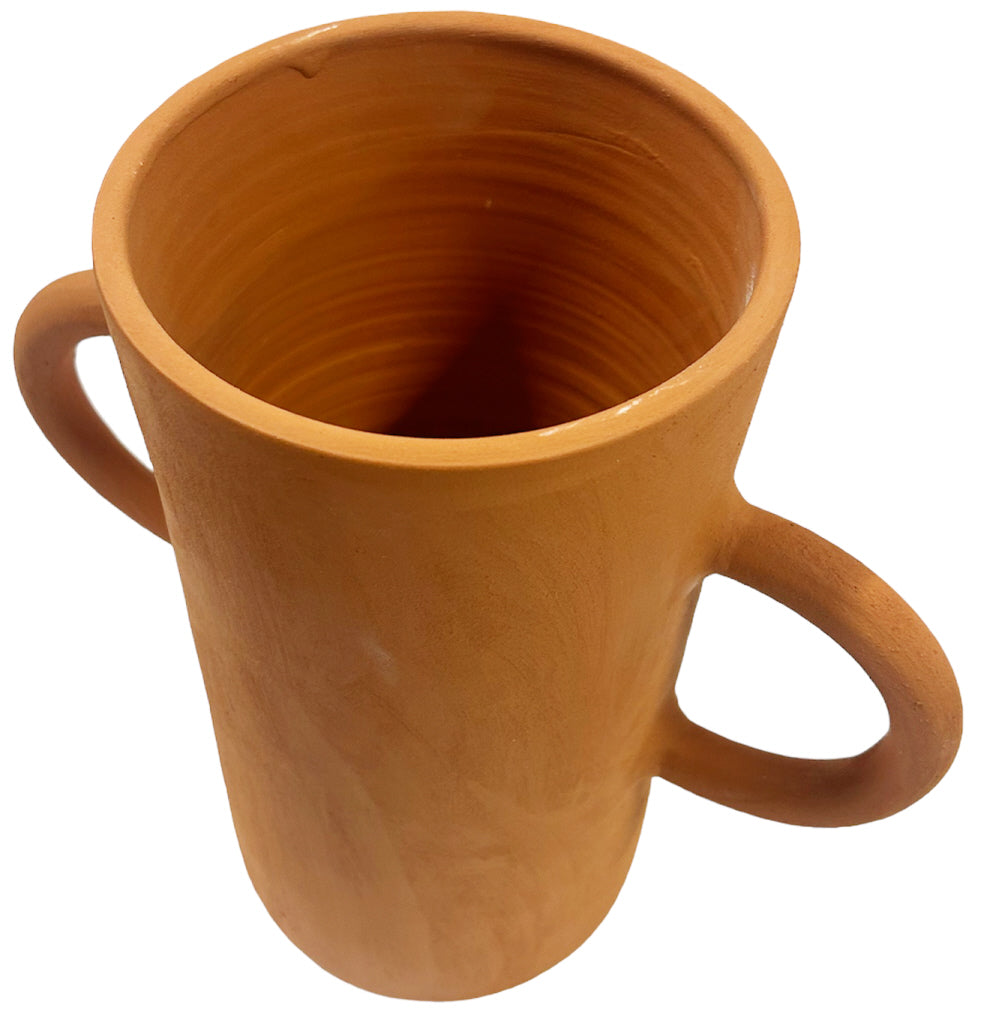 Marokkaanse terracotta vaas met oren – handgemaakt, 25 cm hoog – foto 2