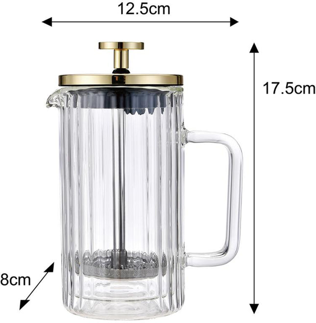 Klausberg Coffee and Tea Maker with Piston - Double-Walled Glass - 350 ml