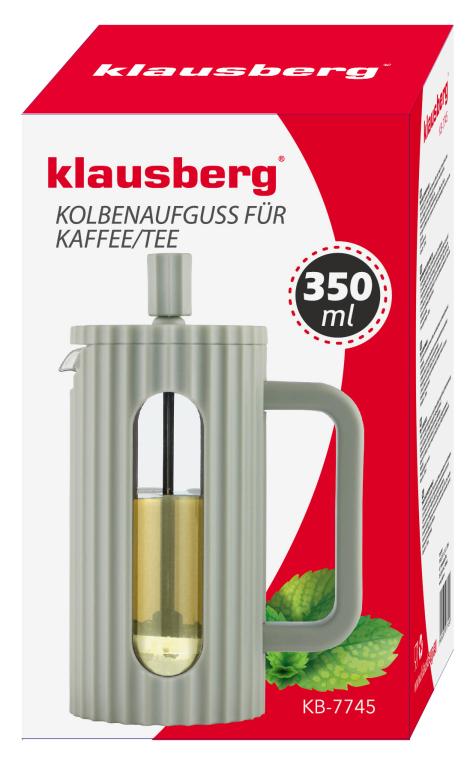 Klausberg cafetière 350 ml – koffie- en theezetter met piston, olijfgroen – foto 2