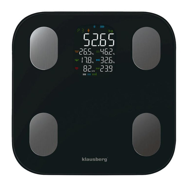 Klausberg slimme weegschaal met Bluetooth en lichaamsanalyse – zwart of wit