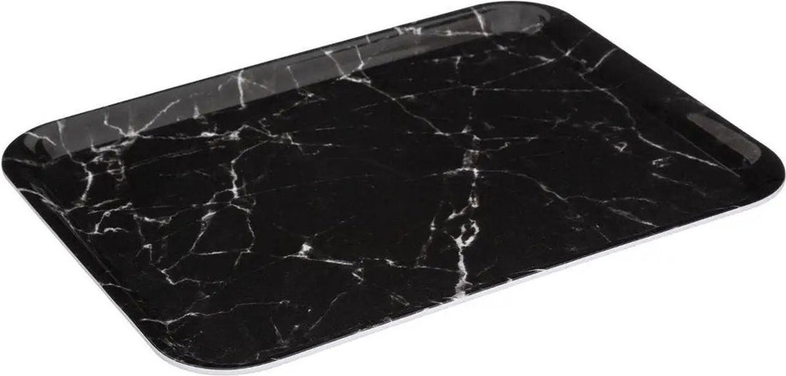 5Five dienblad marble – serveer tray van melamine, 33 x 43 cm, zwart of wit – foto 4