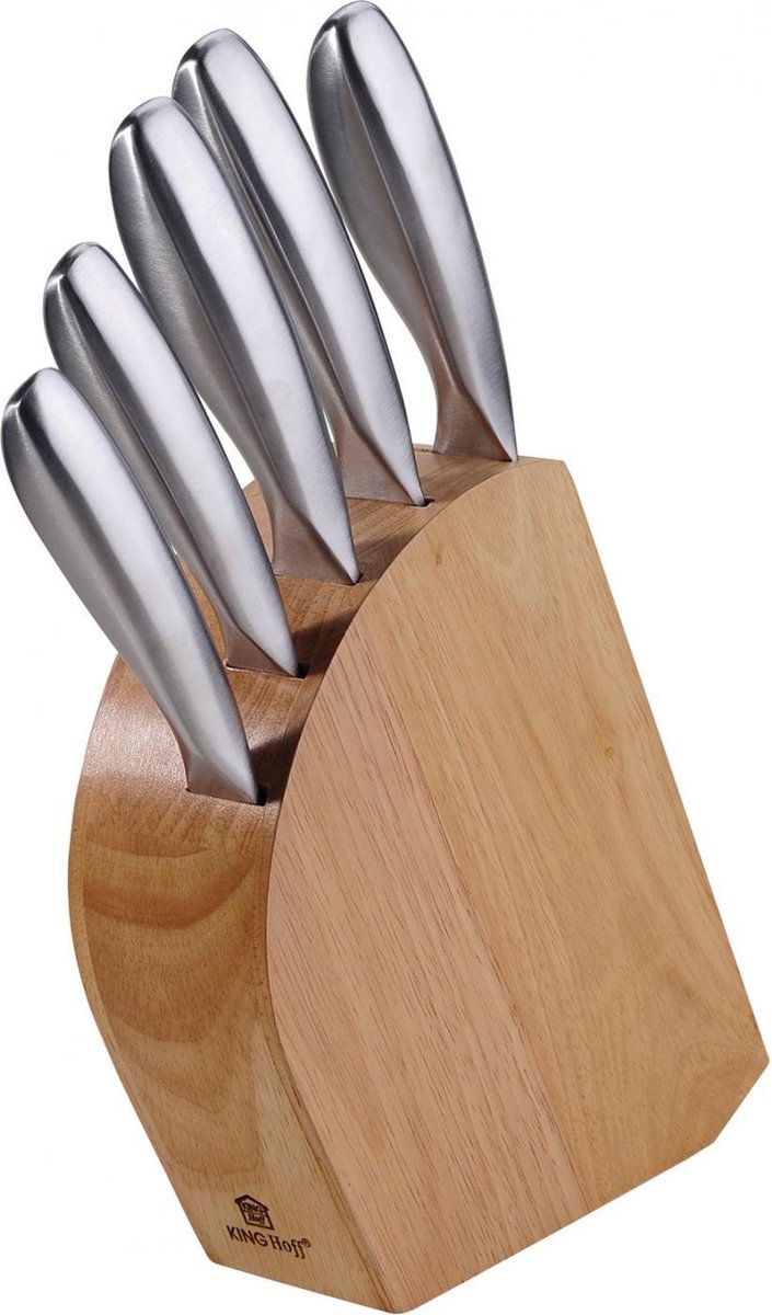 Kinghoff Knife Set - Wooden knife block - stainless steel - 6-piece