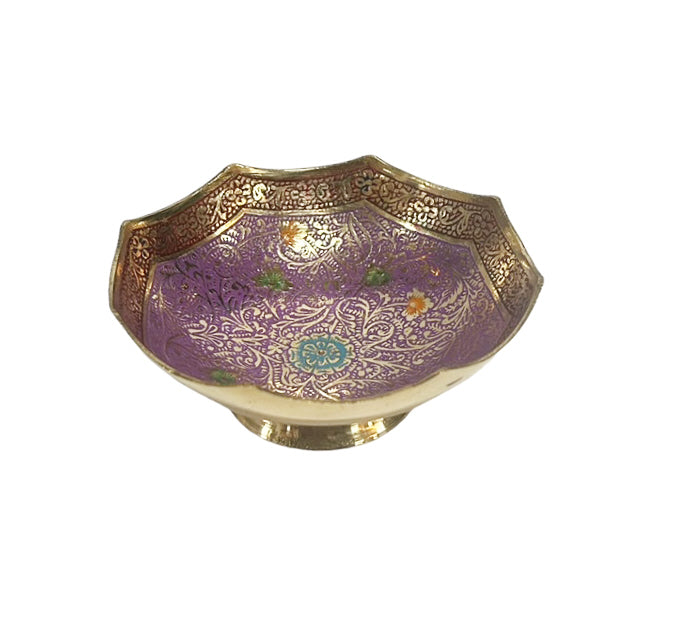 Brass painted dish Ø12 cm