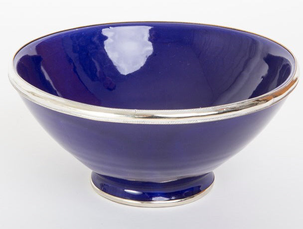 Moroccan dish/bowl silver-colored rim