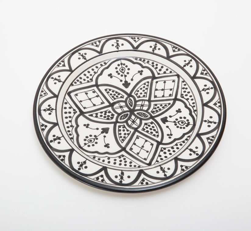 Marokkanischer Teller Schwarz/Weiß Ø25 cm