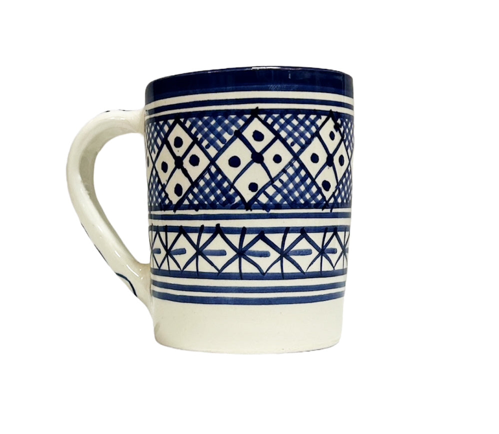 Marokkanische Keramiktasse blau - weiß