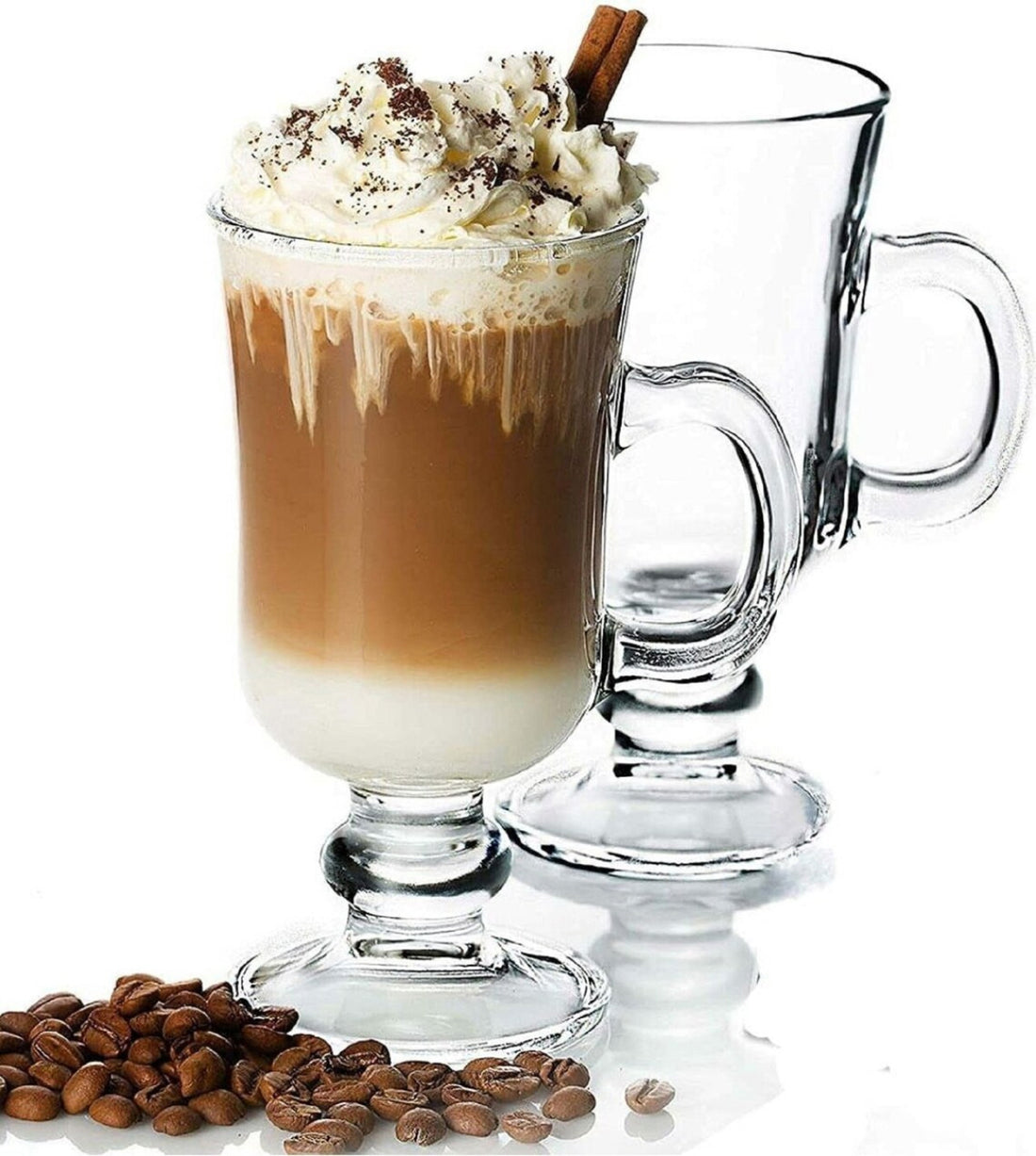 Irische Kaffeegläser mit Henkel – 2 Stück