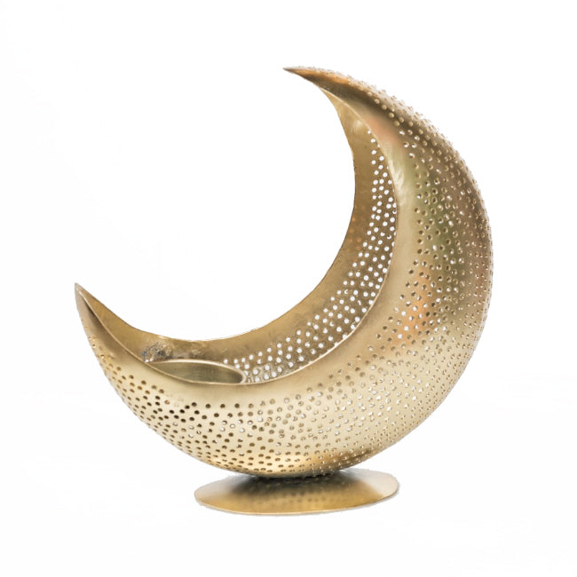 Moon candle holder gold