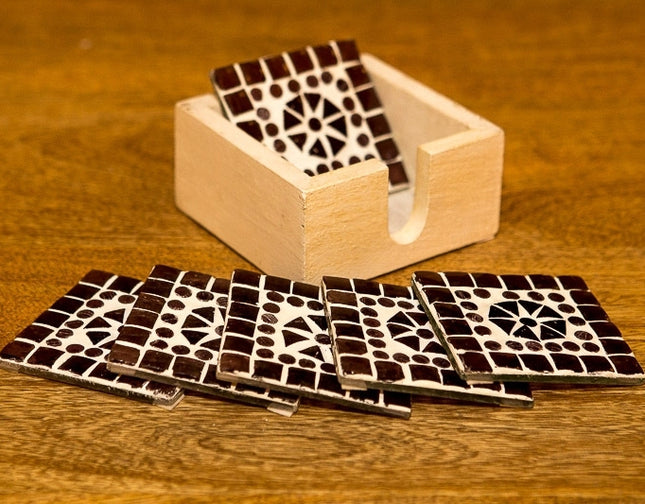 Glasmosaik-Untersetzer - Violett - 7,5 x 7,5 cm