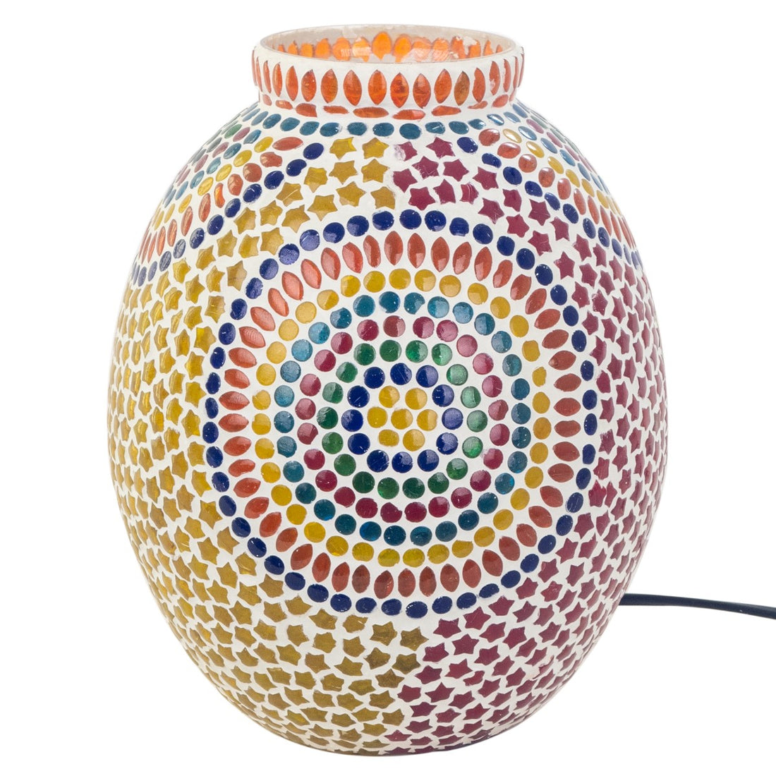 Mozaïek tafellamp Dessert – oosterse lamp van gekleurd glas, 25 cm