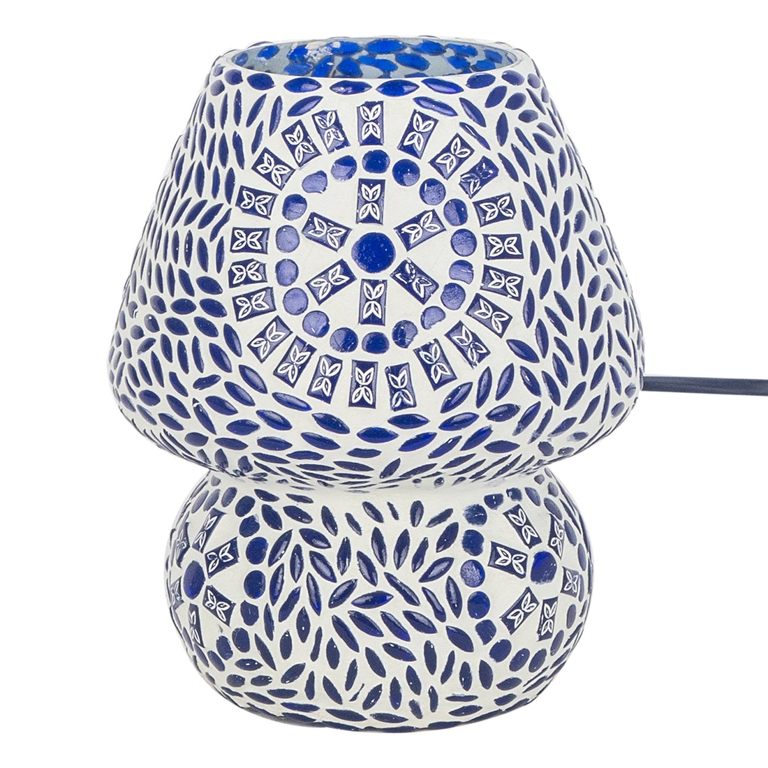 Mozaïek tafellamp paddenstoel blauw